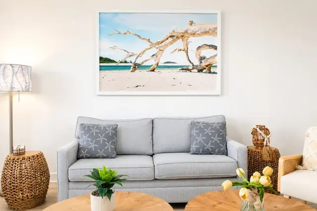Living room at North Shore Place 502