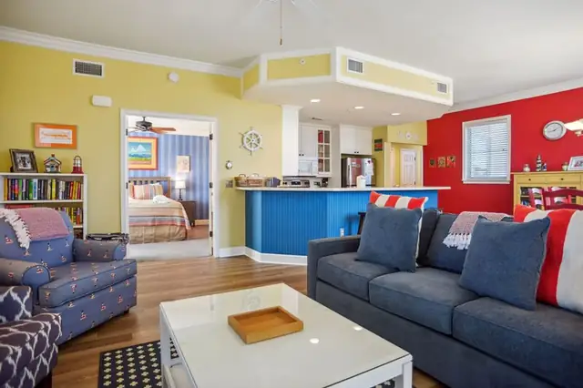 Living room at North Shore Place 401