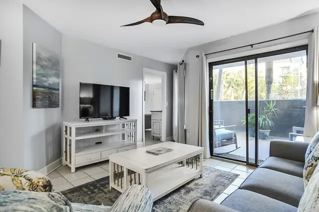 Living room at Ocean Walk Villas 105