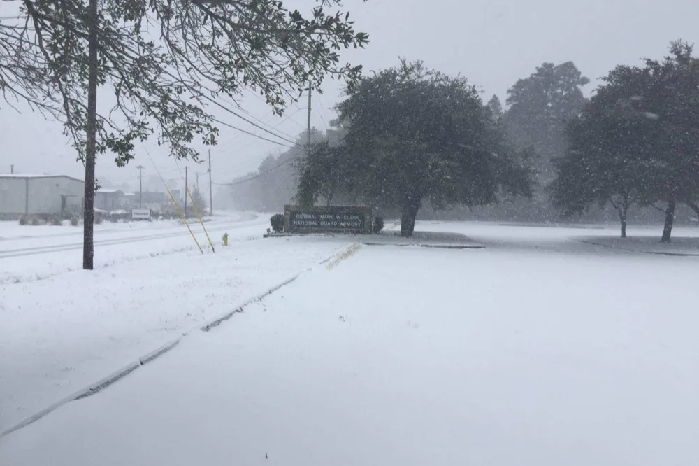 Snow on the ground and on parked vehicles in North Charleston, South Carolina, during the January 2018 storm that also dropped snow on Hilton Head Island