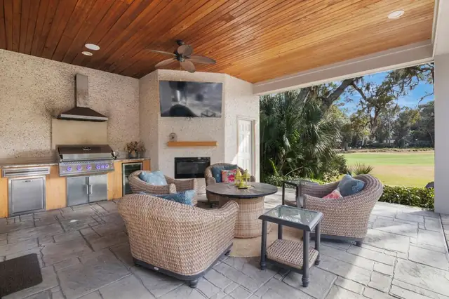 Balcony of this home in Sea Pines