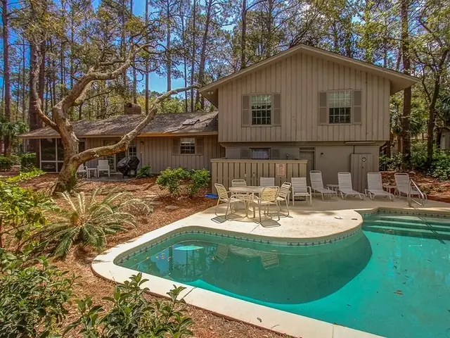 Outside of this home in Sea Pines