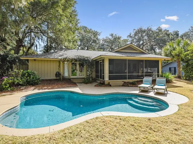 Outside of this home in Sea Pines