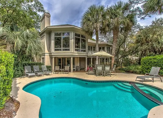 Outside of this home in Sea Pines