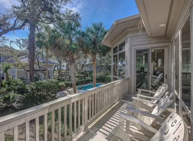 Balcony of this home in Sea Pines