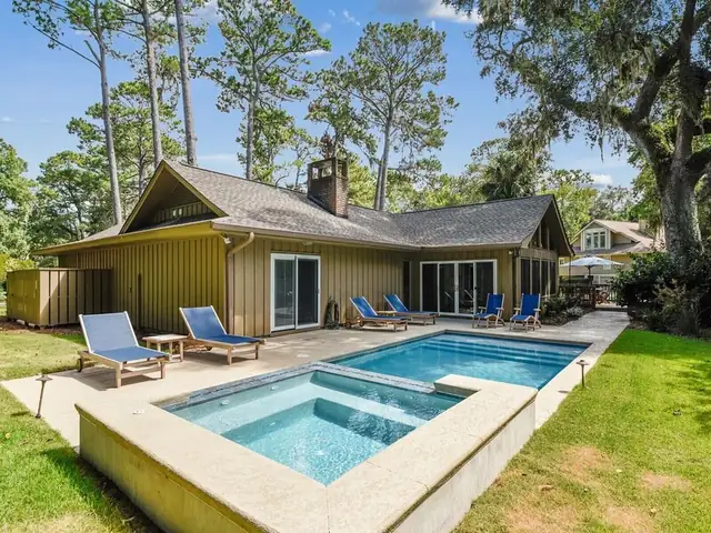Outside of this home in Sea Pines
