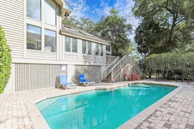 Outside of this home in Sea Pines