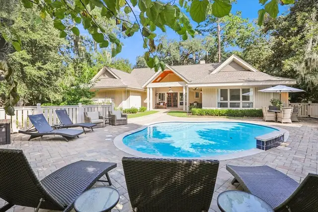 Outside of this home in Sea Pines