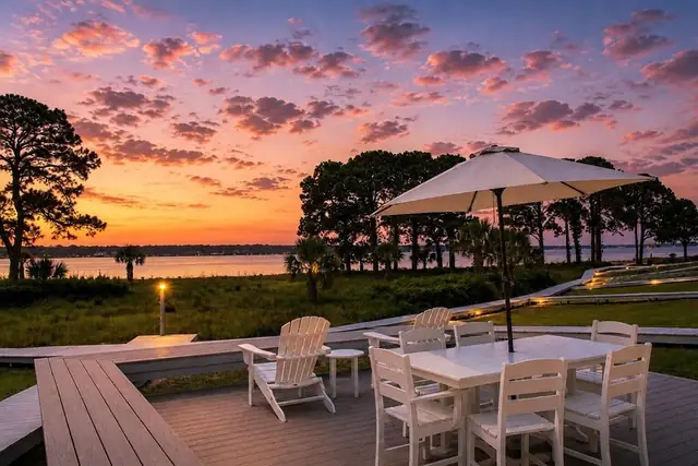 Balcony of this home in Sea Pines