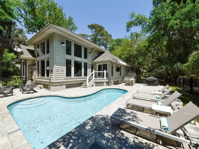 Outside of this home in Sea Pines