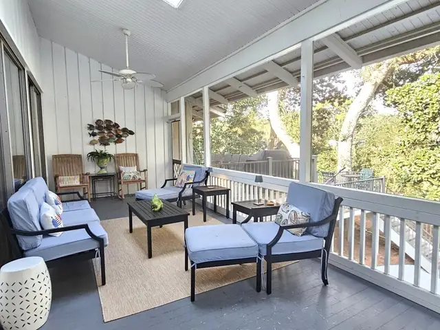 Balcony of this home in Sea Pines