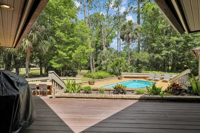Balcony of this home in Sea Pines