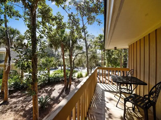 Balcony of this home in Sea Pines