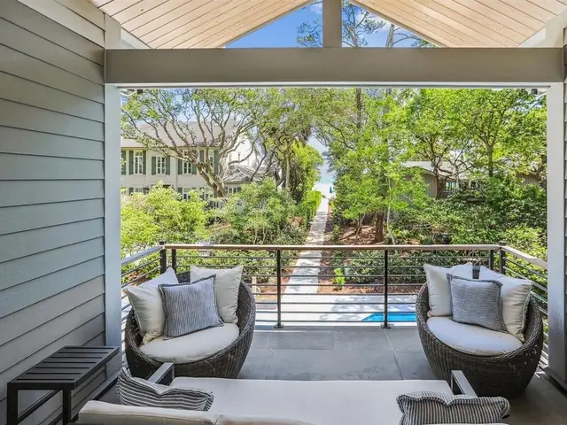 Balcony of this home in Sea Pines