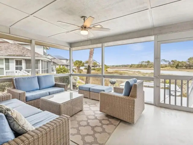 Balcony of this home in Sea Pines
