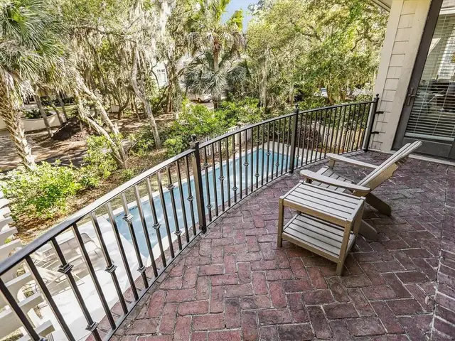 Balcony of this home in Sea Pines