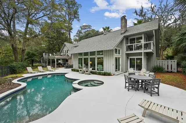 Outside of this home in Sea Pines