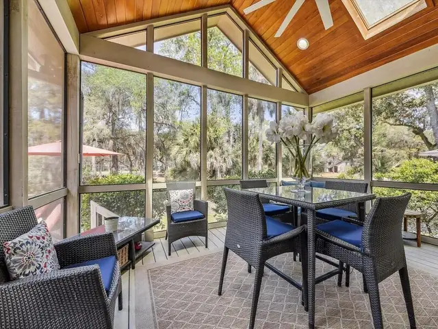 Balcony of this home in Sea Pines