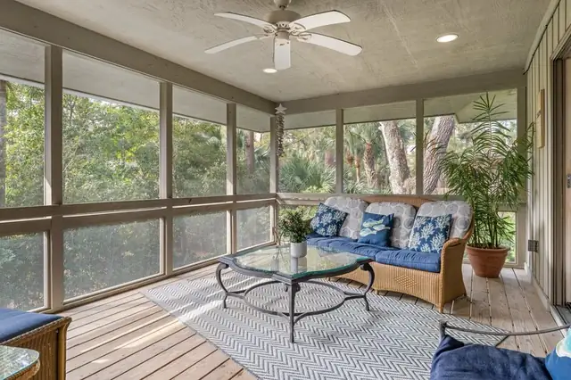 Balcony of this home in Sea Pines