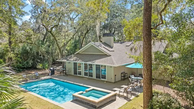 Outside of this home in Sea Pines