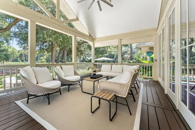 Balcony of this home in Sea Pines
