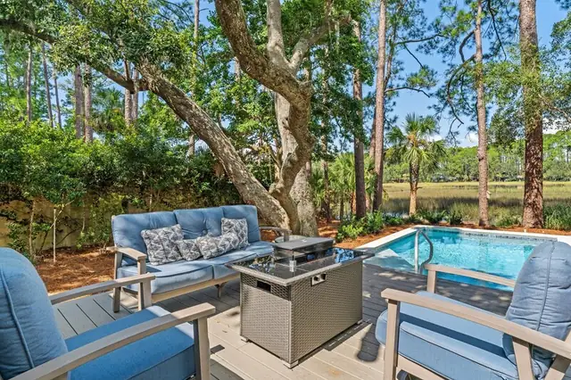 Balcony of this home in Sea Pines
