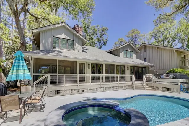 Outside of this home in Sea Pines