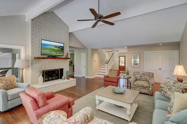 Living room of this home in Sea Pines