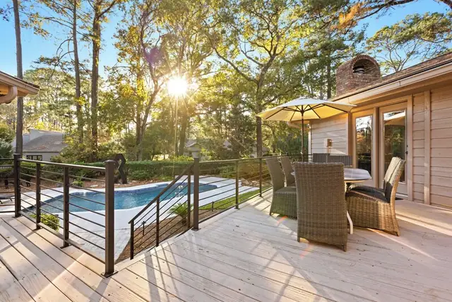 Balcony of this home in Sea Pines