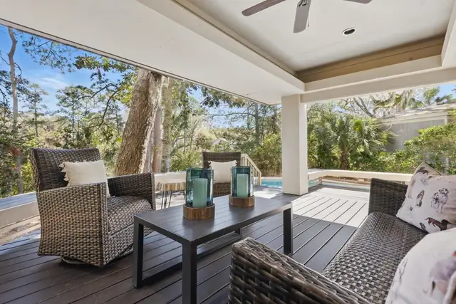 Balcony of this home in Sea Pines