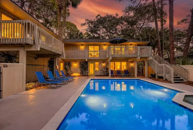 Outside of this home in Sea Pines