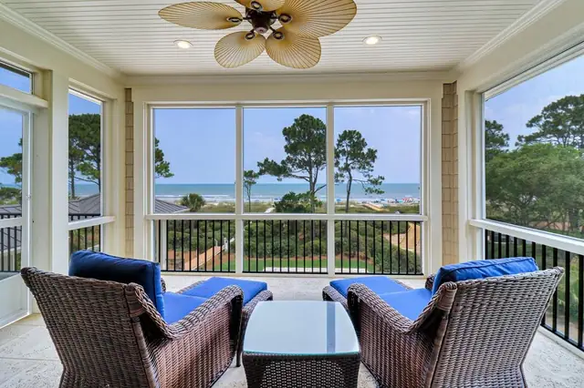Balcony of this home in Sea Pines