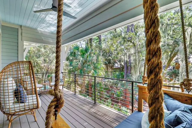 Balcony of this home in Sea Pines