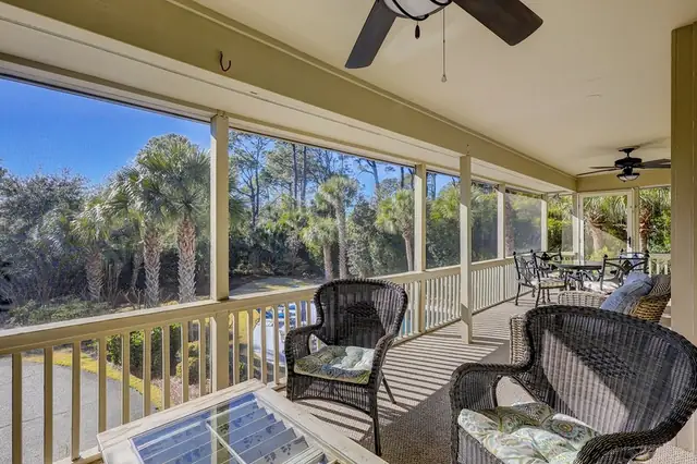 Balcony of this home in Sea Pines