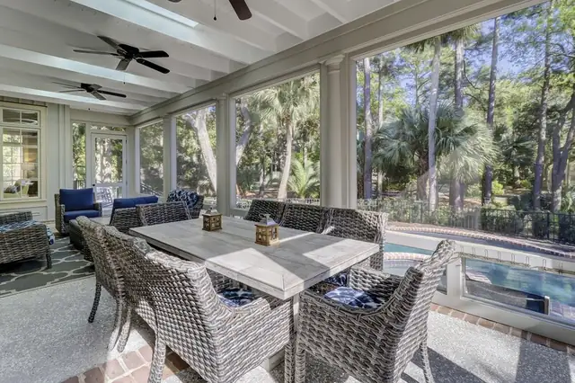 Balcony of this home in Sea Pines