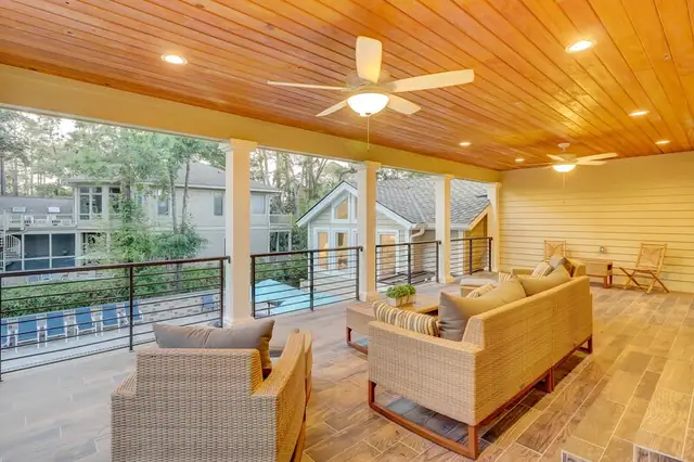Balcony of this home in Sea Pines