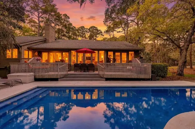 Outside of this home in Sea Pines
