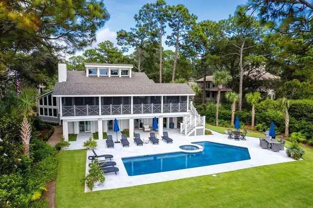 Outside of this home in Sea Pines