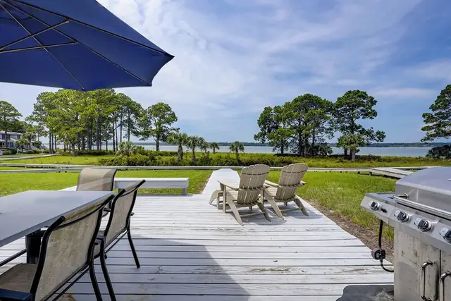 Balcony of this home in Sea Pines