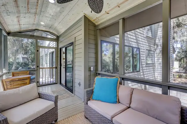 Balcony of this home in Sea Pines