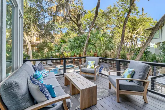 Balcony of this home in Sea Pines
