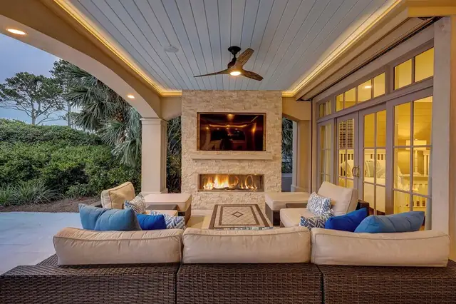 Balcony of this home in Sea Pines