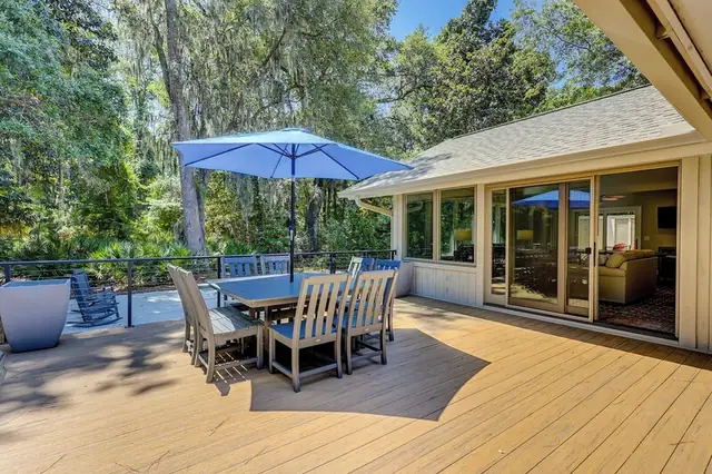 Balcony of this home in Sea Pines