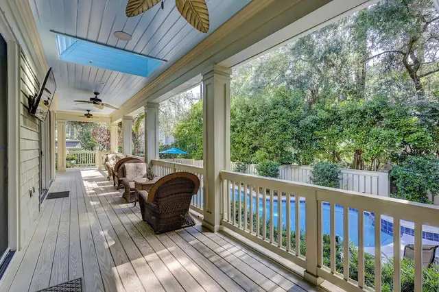 Balcony of this home in Sea Pines