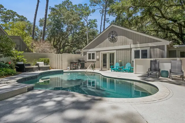 Private pool of this home in Sea Pines