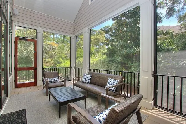 Balcony of this home in Sea Pines