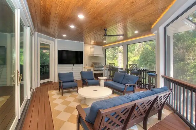Balcony of this home in Sea Pines