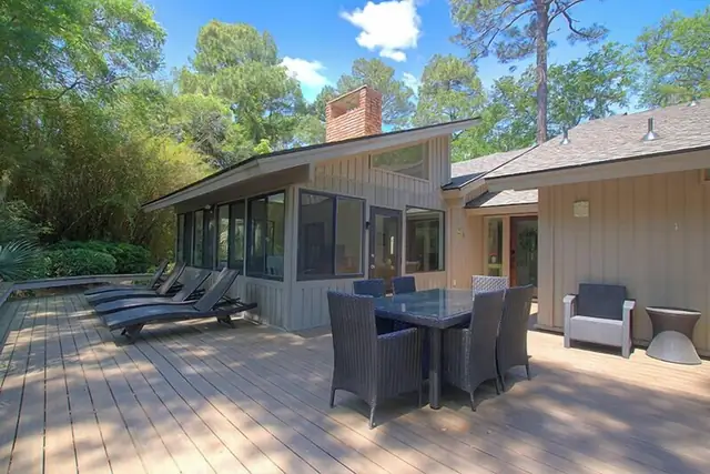 Balcony of this home in Sea Pines