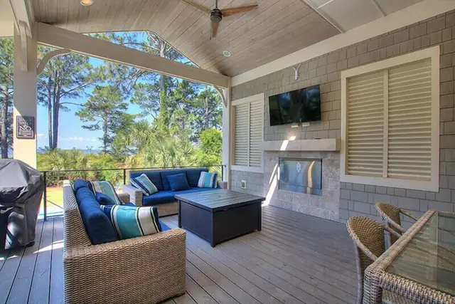 Balcony of this home in Sea Pines