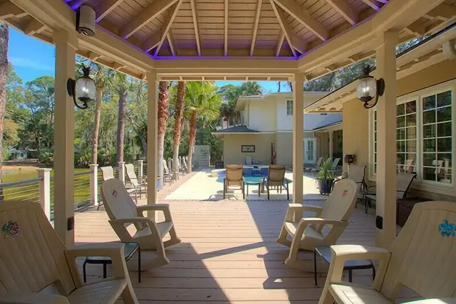 Balcony of this home in Sea Pines
